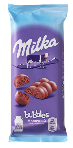 Шоколад Milka Bubbles пористий молочний 80г