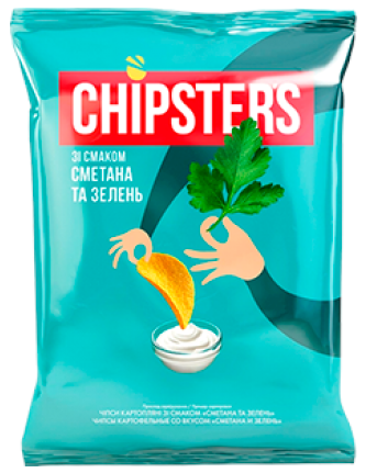 Чипси Chipster’s Сметана та зелень 70г