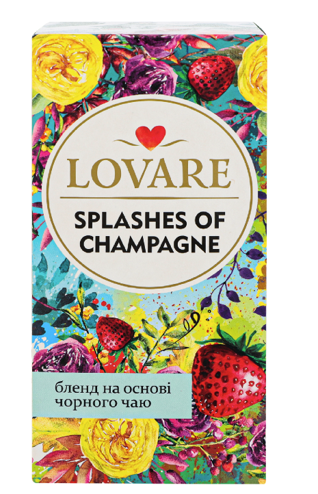 Чай Lovare Champagne Splashes чорн/зел 24х2г