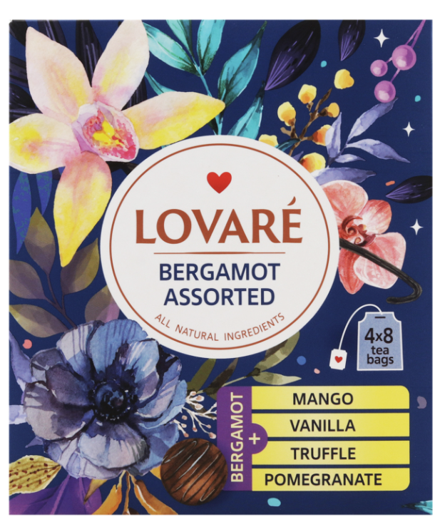 Чай Lovare Bergamot Assorted чорний 32х2г
