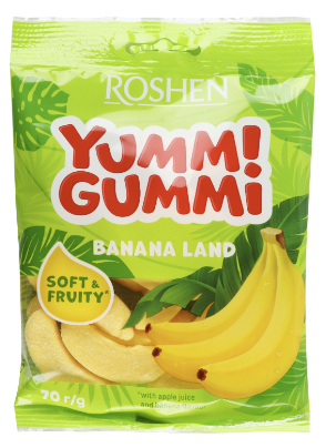 Цукерки Roshen Yummi Gummi Banana Land желейні 70г