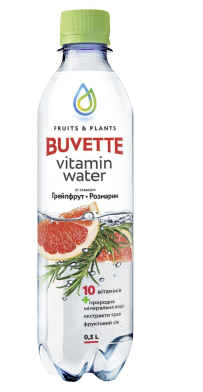 Напій Buvette Vitamin Water Грейпфрут та розмарин 0,5л