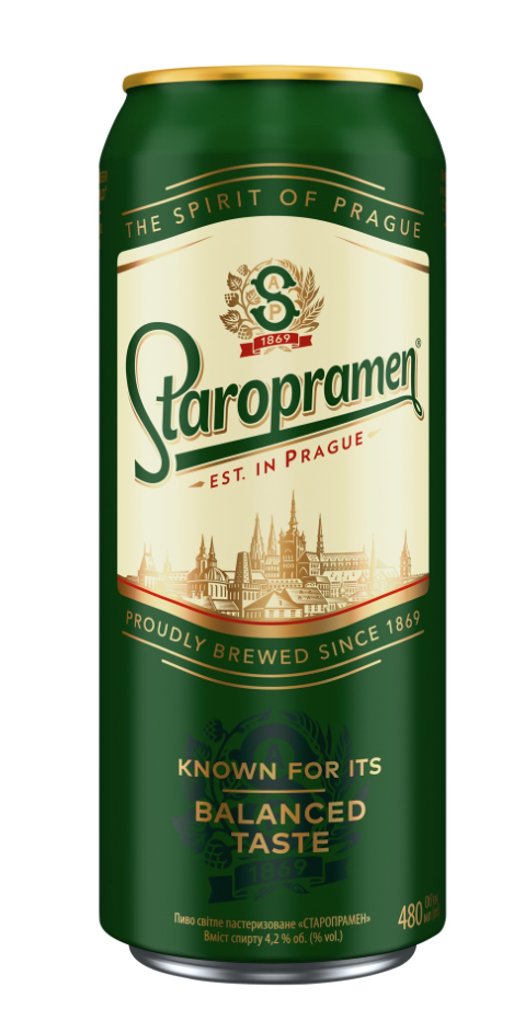 Пиво Staropramen світле з/б 0,48л