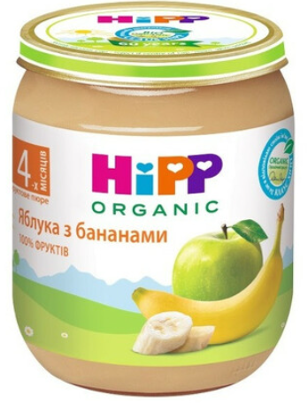Пюре HiPP Яблуко-банан скл/б 125г