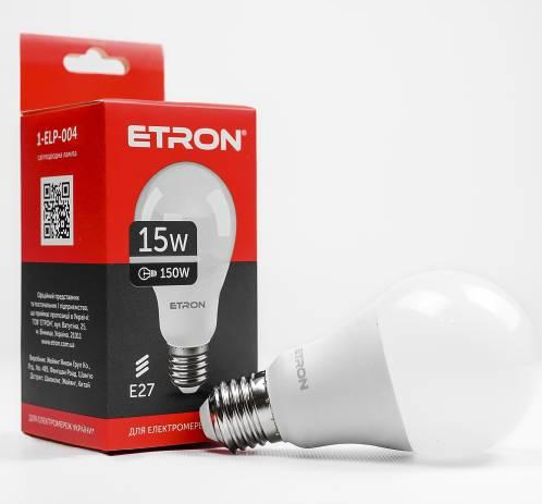 1-ELP-004 Лампа світлодіодна ETRON Light Power A65 15W 4200K E27