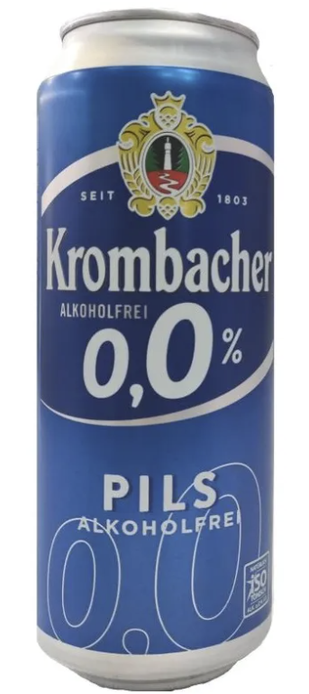 Пиво Krombacher Pils 0% б/алк з/б 0,5л