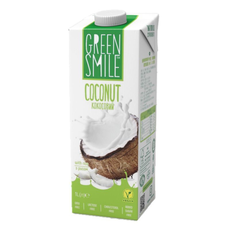 Напій Green Smile Рисово-кокосовий з кальцієм б/лактоз 3% 1,031л