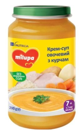 Суп-пюре Milupa Овочевий з курчам від 7 місяців 200г