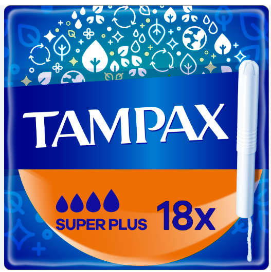 Тампони Tampax Super Plus Non-Plastic 18шт