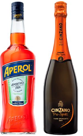 Лікер Aperol Aperitivo 0,7л + Вино Cinzano Pro-Spritz ігристе біле сухе 0,75л