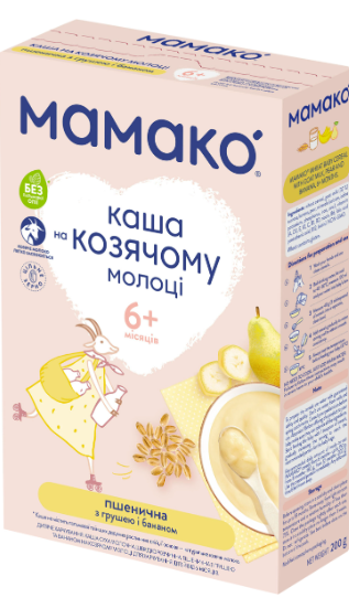 Каша Мамако Пшенична груша-банан на козячому молоці від 6 місяців 200г