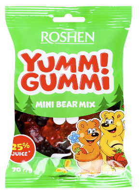 Цукерки Roshen Yummi Gummi Mini Bear желейні 70г