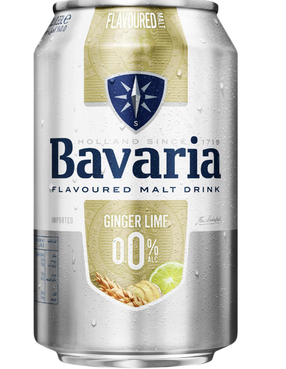 Пиво Bavaria Ginger-Lime 0.0% б/алк з/б 0,5л